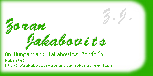 zoran jakabovits business card